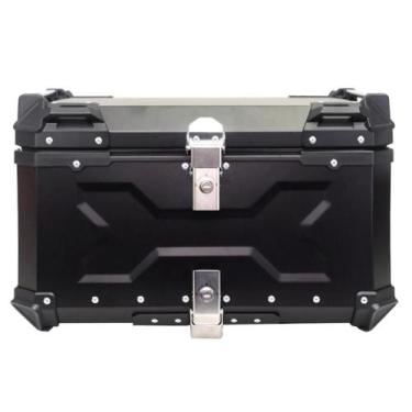 Imagem de Bau de Moto Traseiro 65 Litros Universal Aluminio Anti-roubo Preto Cab