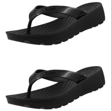 Imagem de Kit 2 Pares Chinelo Feminino Ortopédico Salto Anabela Dijean-Feminino