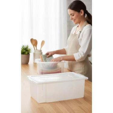 Imagem de Caixa Organizadora 25L Branca Empilhável Freezer Livre BPA - Congratul