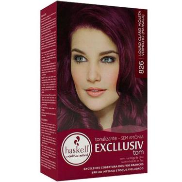 Imagem de Tonalizante Haskell Excllusiv Color Louro Claro Violeta Vermelho Marsala 826