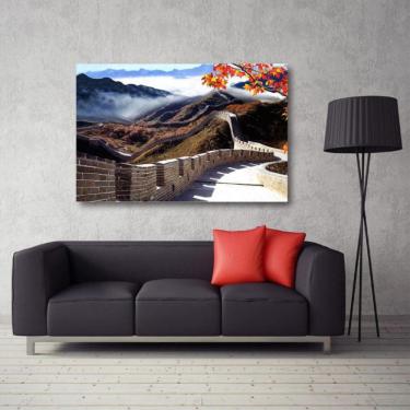 Imagem de Quadro decorativo Muralha da China com Tela em Tecido