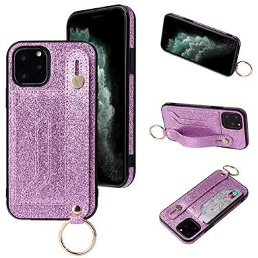 Imagem de Estojo com alça de pulso para iPhone 12 11 Pro Max Couro Capa Traseira para iPhone XR XS X SE 2020 8 7 6 6S Plus Fundas, Roxo, para iPhone 7Plus 8Plus