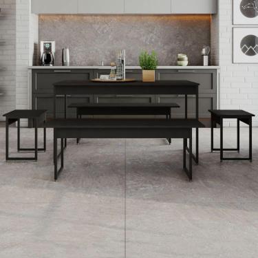 Imagem de Mesa De Jantar 6 Lugares Preto ônix - Compace