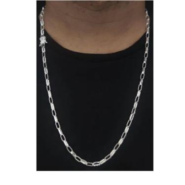 Imagem de Cordão Corrente Cartier 4mm Prata 925 fecho gaveta