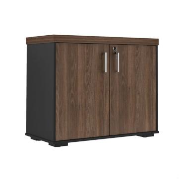 Imagem de Armário de Escritório Executivo 2 PT Marrom e Preto