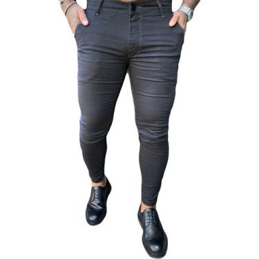 Imagem de Calça Alfaiataria Jeans Skinny Cinza Premium Masculina - Codi Jeans