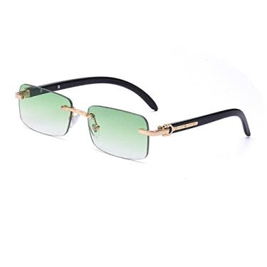 Imagem de Óculos de sol retrô de armação pequena sem aro, design de luxo feminino, moda feminina, 4, tamanho único