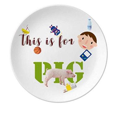 Imagem de Prato de porcelana de comida de carne de animal para meninos e homens