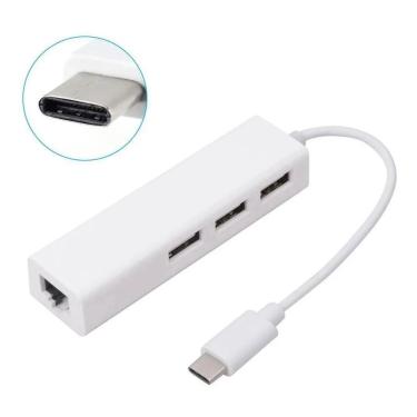 Imagem de Hub Usb Type-c c/ 3 Portas Usb 2.0 E 1 rede Rj45 1224C