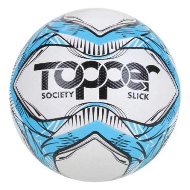 Imagem de Bola De Futebol Society Slick Azul E Branco 5162 - Topper