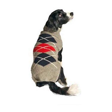 Imagem de Chilly Dog Suéter clássico cinza para cachorro Argyle, PP