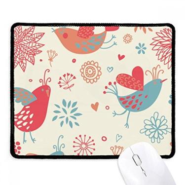 Imagem de Mouse pad antiderrapante com flores de pássaro para jogo escritório e bordas costuradas para presente