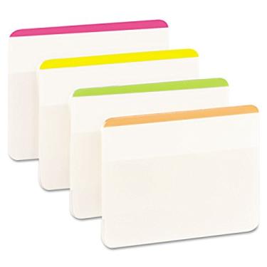 Imagem de Post-it 686F-1BB Durable File Tabs- 2 x 1 1/2- Striped- Assorted Fluorescent Colors- 24/Pack
