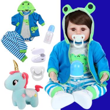 Bebê Reborn Menino Realista 100% Silicone 57cm - Edu - Ri Happy