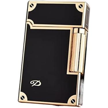 Imagem de Isqueiro De Luxo, Som Clássico Alto E Elegante, Som Nítido, Ignição De Deslizamento Lateral De Pederneira, Chama Suave, Metal, Som Brilhante, Isqueiro Recarregável Com Rodas A Gás Butano, Presente