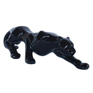 Imagem de Estatueta Pantera Negra Onça Jaguar em Cerâmica Decoração 63cm