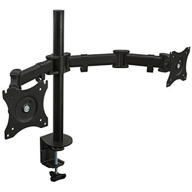 Imagem de Mount-It! Suporte de monitor duplo | Braço de suporte de mesa de monitor duplo | dois braços articulados servem para 2 telas 17 19 20 21 22 24 27 polegadas computador | VESA 75 100 monitores compatíve
