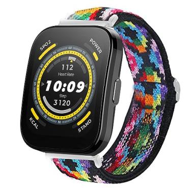 Imagem de Relógio inteligente compatível com Amazfit Bip 5, Lamshaw 22 mm elástico elástico ajustável compatível com Amazfit Bip 5 / Cheetah Pro / Cheetah / GTR 47mm / GTR 2 / GTR 3 / GTR 3 Pro / GTR 4 / GTR 2e / Falcon / Stratos (estilo asteca colorido)