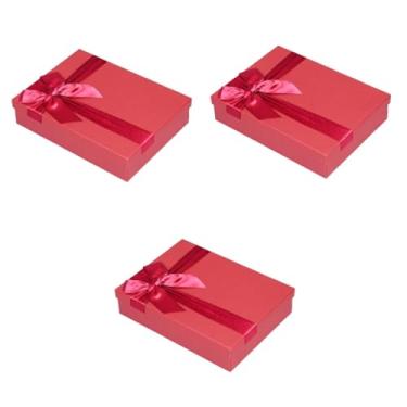 Imagem de DOITOOL Caixa De 3 Peças embalagens para presentes capa céu e terra caixa de presente fita vermelho