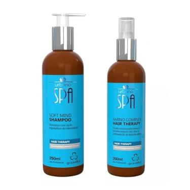 Imagem de Kit Grandha Urbano Spa Blue Hair Therapy Combate Queda e Capilar Calvície (Soft Mind Shampoo 250ml + Amino Complex 250ml)