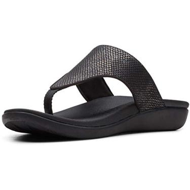 Imagem de Clarks Sandália feminina Brio Vibe, Cobra preta sintética, 9