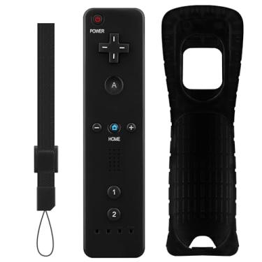 Imagem de OSTENT Controle remoto sem fio Bluetooth com sensor de movimento para console Nintendo Wii/Wii U Cor do jogo Preto