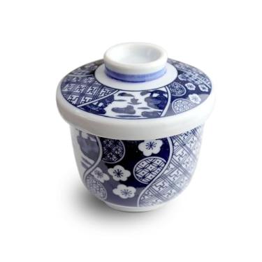 Imagem de Urban Tokyo Copo Chawanmushi japonês de cerâmica Minoyaki com tampa 177 ml 9 cm H copos de ovo a vapor de grau de restaurante feitos no Japão (Kyoshozui)