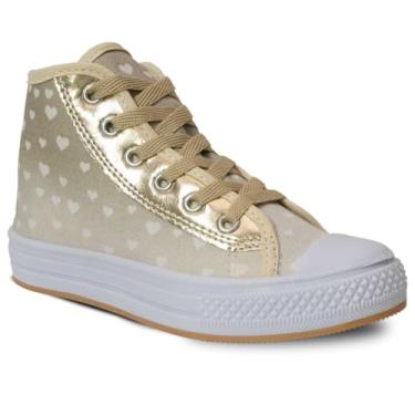 Imagem de Tenis Infantil Cano Alto Nº 23 ao 34 Botinha Moda Casual Feminino Menina 11.126 (Bege, BR, Criança de 4 a 8 anos, Numérico, 32)