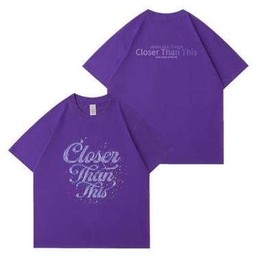 Imagem de Camiseta Jimin Closer Than This Star Style Estampada Manga Curta para Fãs, Roxo escuro, G