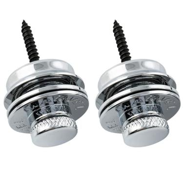 Imagem de Musiclily Pro Heavy Duty Roldana com Trava Strap Locks para Correia de Guitarra Fender Strato Tele/Baixo, Cromado(2 Peças)