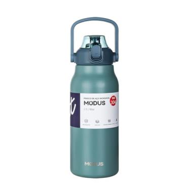 Imagem de MODUS Garrafa Térmica De Grande Capacidade Em Aço Inoxidável Com Canudo 1700ML (Verde-Azulado)