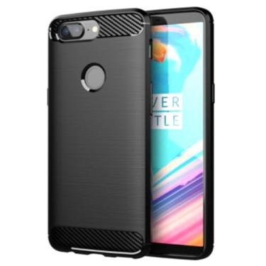 Imagem de Capa de telefone com absorção de choque para Oneplus 5T 1 capas de fibra de carbono TPU macias, pretas, para Oneplus 5T