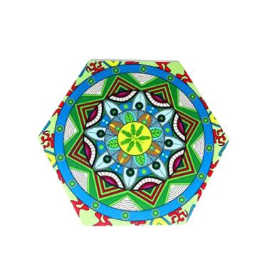 Imagem de Trippy Mats – Tapete de silicone resistente ao calor, tapete de cera, desenhos legais, tapete antiaderente hexagonal. (geometria sagrada)