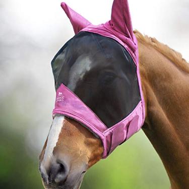 Imagem de Harrison Howard CareMaster Pro Luminous Horse Fly Mask Large Eye Space Standard com Orelhas Proteção UV para Cavalo Rosa Claro S Pônei
