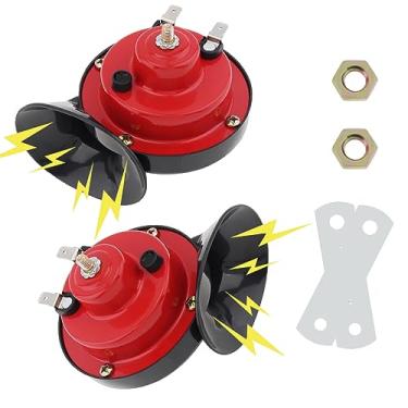 Imagem de DriSentri 2 peças buzina de trem 300dB para caminhão, buzina dupla impermeável 12V, buzina de caracol elétrica a ar para carro, caminhão, motocicleta, bicicleta e barco