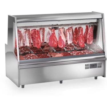 Imagem de Balcão Frigorífico Premium Turino Com Depósito Gatp200ad Gelopar Expositor De Carnes Inox 220v