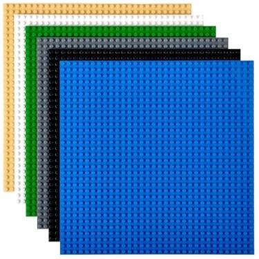Imagem de Strictly Briks Classic Briks 10x10 Inch Stackable Baseplates 6 Pack - 100% Compatible with All Major Large Brick Brands, Multi Colors