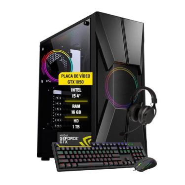 Imagem de Computador Gamer i5 GTX1050 16gb HD 1Tb SSD 480Gb Fonte 500W - AMORIM 