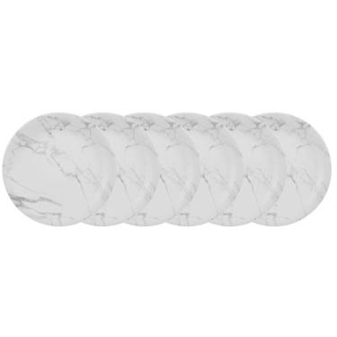 Imagem de Conjunto de Pratos Rasos 06 Peças Mármore Cinza Schmidt