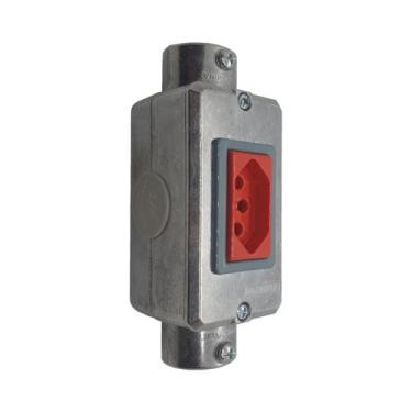 Imagem de Condulete C alumínio 3/4 Tramontina tomada, Vermelho 20A