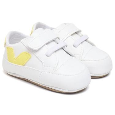 Imagem de Tênis Bebê V Unissex Fácil de Calçar Bicho de Pé, 17, Amarelo