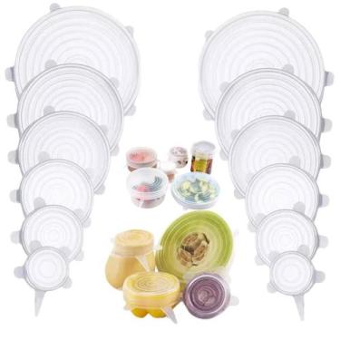 Imagem de Kit Com 6 Tampas De Silicone Universal Retrátil Flexível - Bc Bora Col