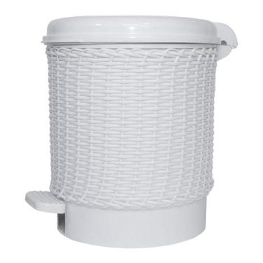 Imagem de Lixeira Vime Branco Quarto Bebê Infantil Unissex - Potinho de mel, Plá