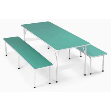 Imagem de Conjunto Infantil para Refeitório Colorido - School Center, Verde acqu