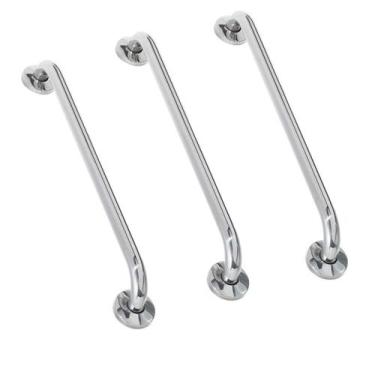 Imagem de Alça de Apoio Barra 60cm Kit 3 Unidades Inox Cadeirante Idoso Deficien