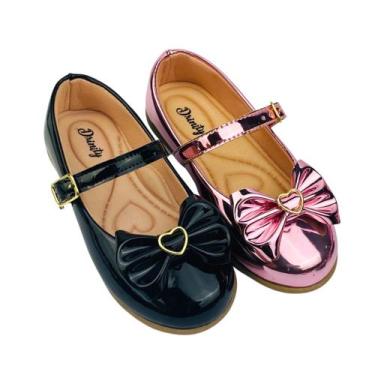 Imagem de Kit Com 2 Pares Sapatilha Infantil Menina Boneca Verniz Confortável SP