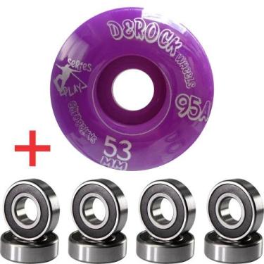 Imagem de Roda De Skate Derock 53mm 95A Play + Rolamento, Play 53mm roxo