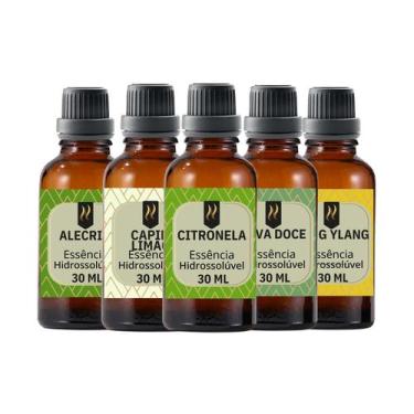 Imagem de Super Kit 5 Essências A Base Água Hidrossolúvel 30ml Difusor - Nattuar