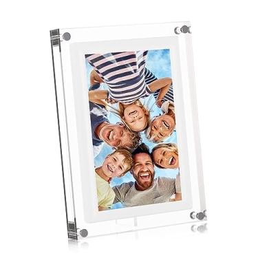 Imagem de PiPivision Porta-Retratos Digital de 7", Porta-Retratos Acrílico com Reprodução de Rotação Automática, Memória Interna de 1 Gb e Bateria de 1500 Mah, Suporta Resolução de 1024 * 600, Decorações de Mes