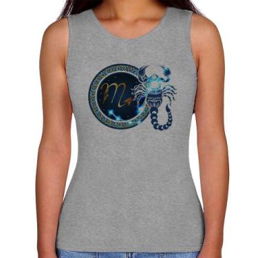 Imagem de Regata Feminina Signo Escorpião Astrologia - Foca na Moda, Cinza, GG